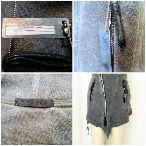 KMRii Rider Vest Long Gray Dystopian Unisex Gilet - Picture 10 of 16